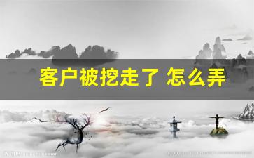 客户被挖走了 怎么弄回来